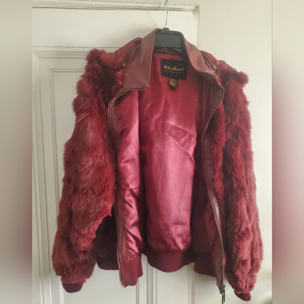 Ashley Stewart Red Teddy Jacket with Plush Faux Fur and hood - Picture 1 of 14